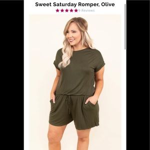 Army green romper